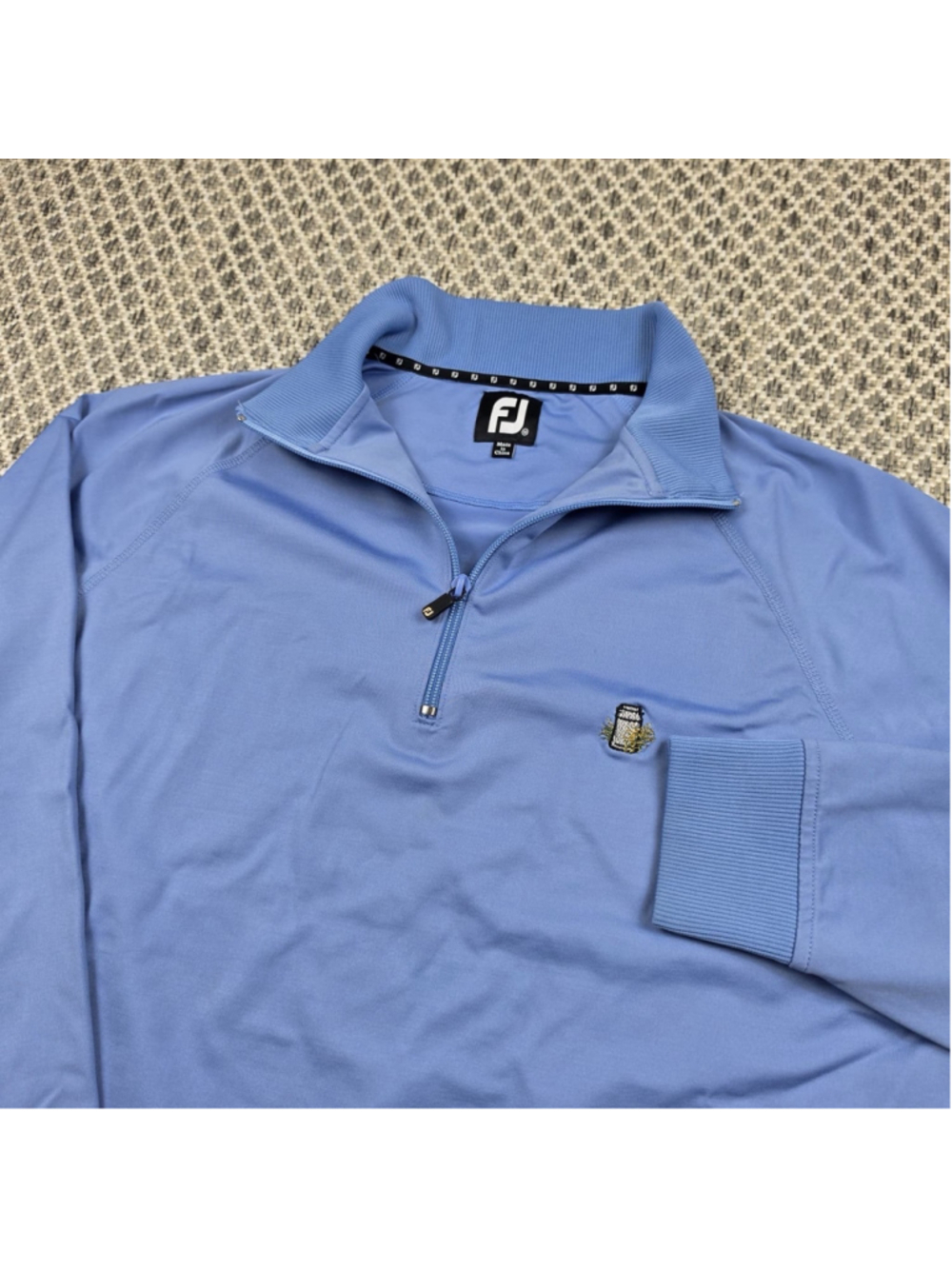 FootJoy FJ White Manor Country Club Quarter Zip Golf Pullover Mens M Blue